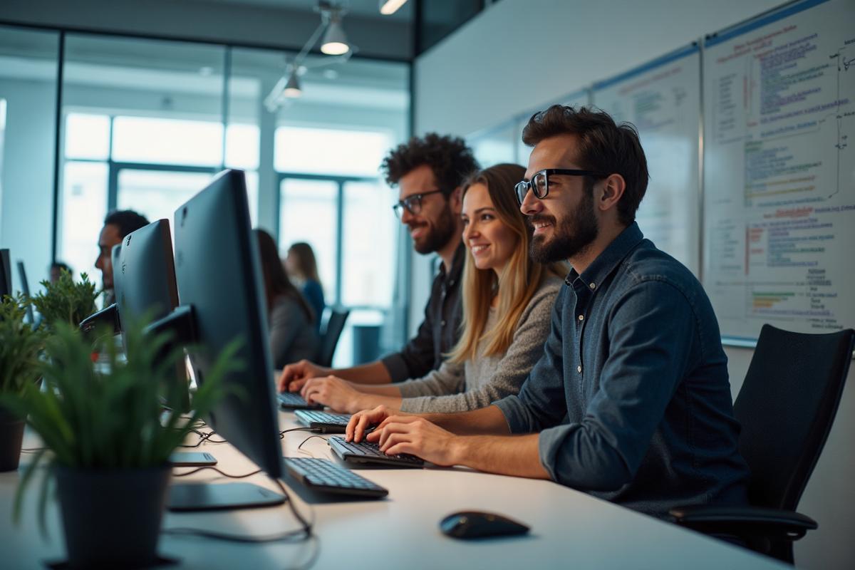 Our team working together on innovative solutions