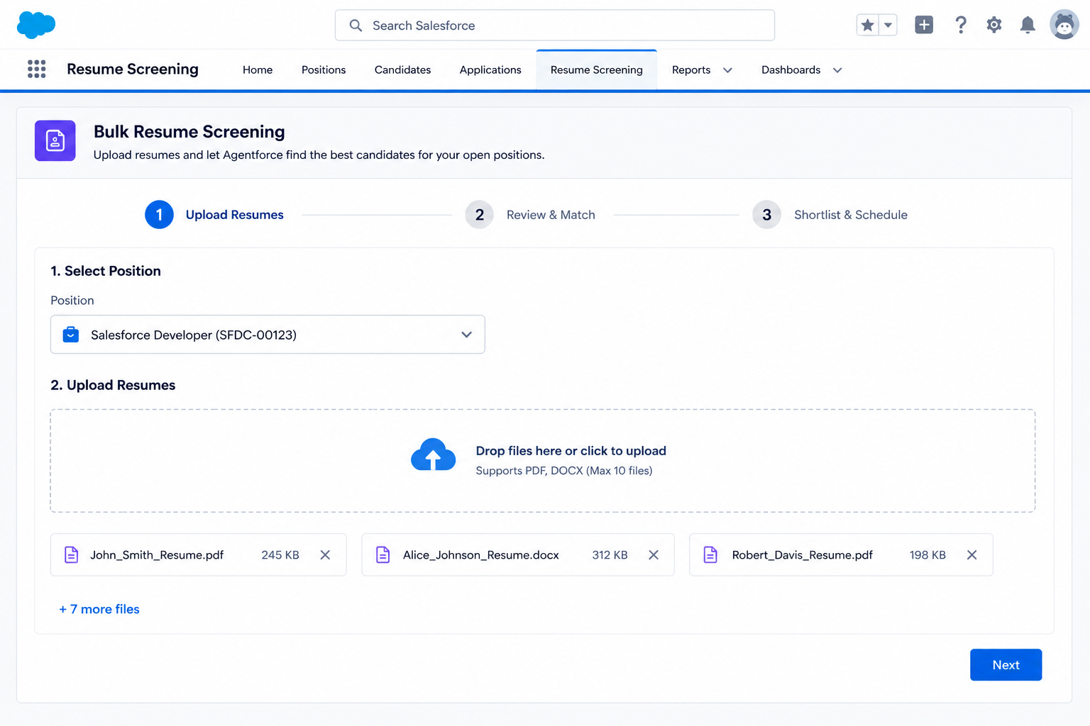 Bulk Resume Upload Workspace