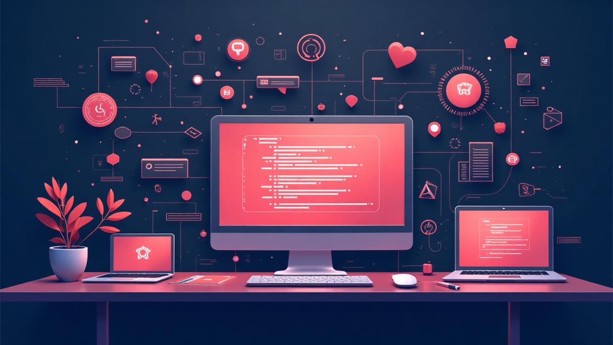 Digital transformation and software development illustration