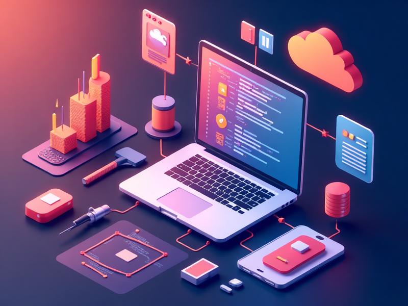 Web application development and responsive design illustration